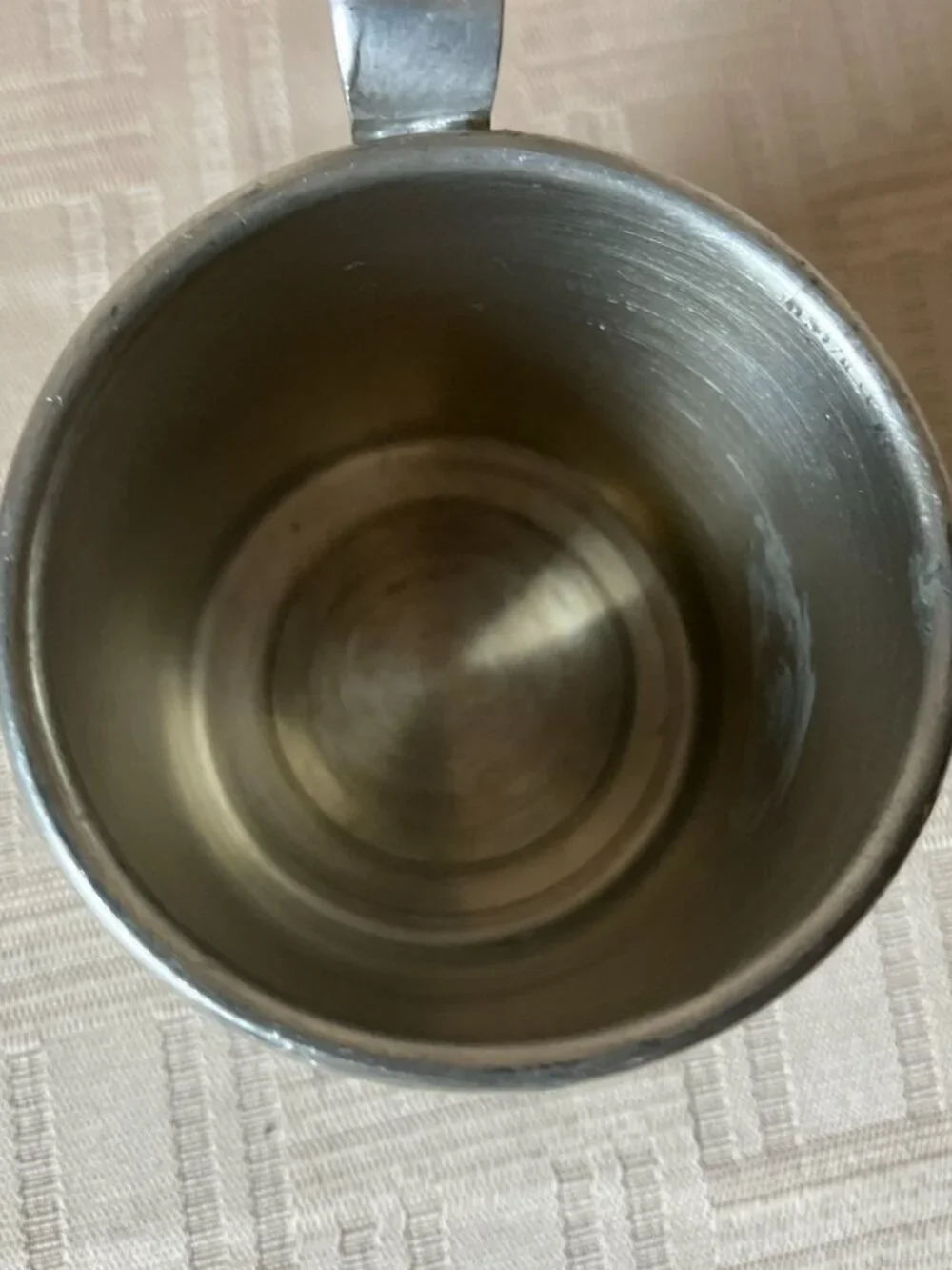 Vtg 1969 Stieff Pewter Baby Cup Mug - ATC Shield Mark - No Monogram
